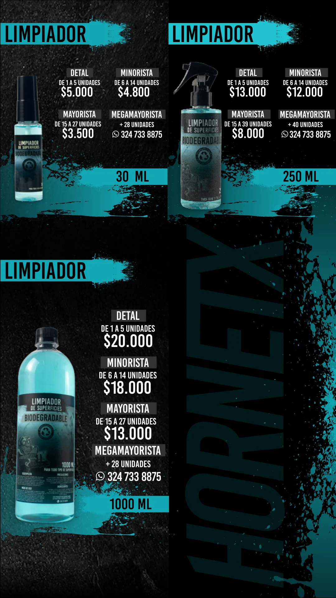 Catálogo HornetX — Limpiador de superficies (precios)